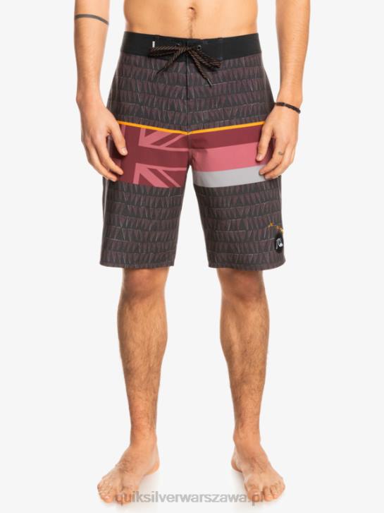 mężczyźni Quiksilver szorty surfsilk z wyblakłymi paskami 20 4DBV1605 wino rubinowe