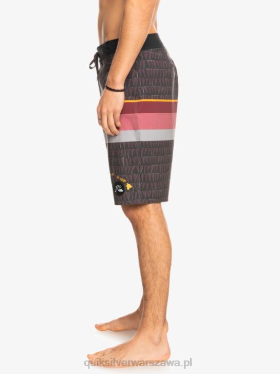 mężczyźni Quiksilver szorty surfsilk z wyblakłymi paskami 20 4DBV1605 wino rubinowe