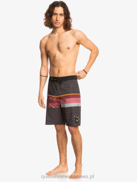 mężczyźni Quiksilver szorty surfsilk z wyblakłymi paskami 20 4DBV1605 wino rubinowe