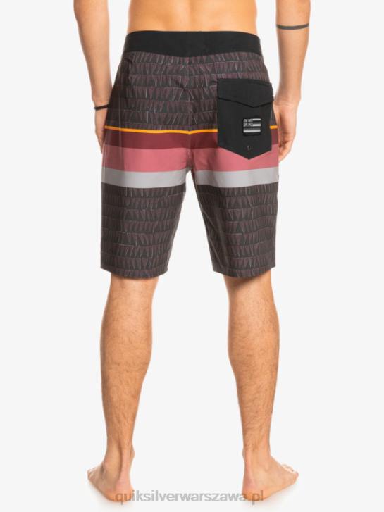 mężczyźni Quiksilver szorty surfsilk z wyblakłymi paskami 20 4DBV1605 wino rubinowe