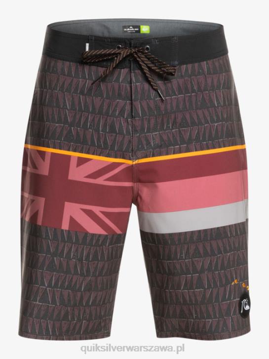 mężczyźni Quiksilver szorty surfsilk z wyblakłymi paskami 20 4DBV1605 wino rubinowe