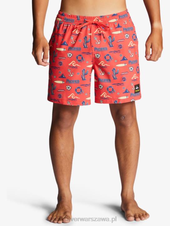 mężczyźni Quiksilver x Pacifico 17 salw 4DBV1764 Red pacifico quiksilver wolej